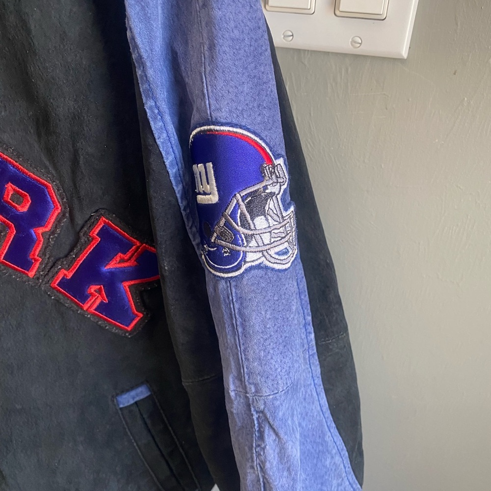 NFL Giants Black and Blue Varsity Jacket - Picture 3 of 4